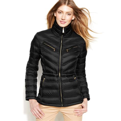 michael kors women's down packable quilted puffer jacket|Michael Kors insulated jacket.